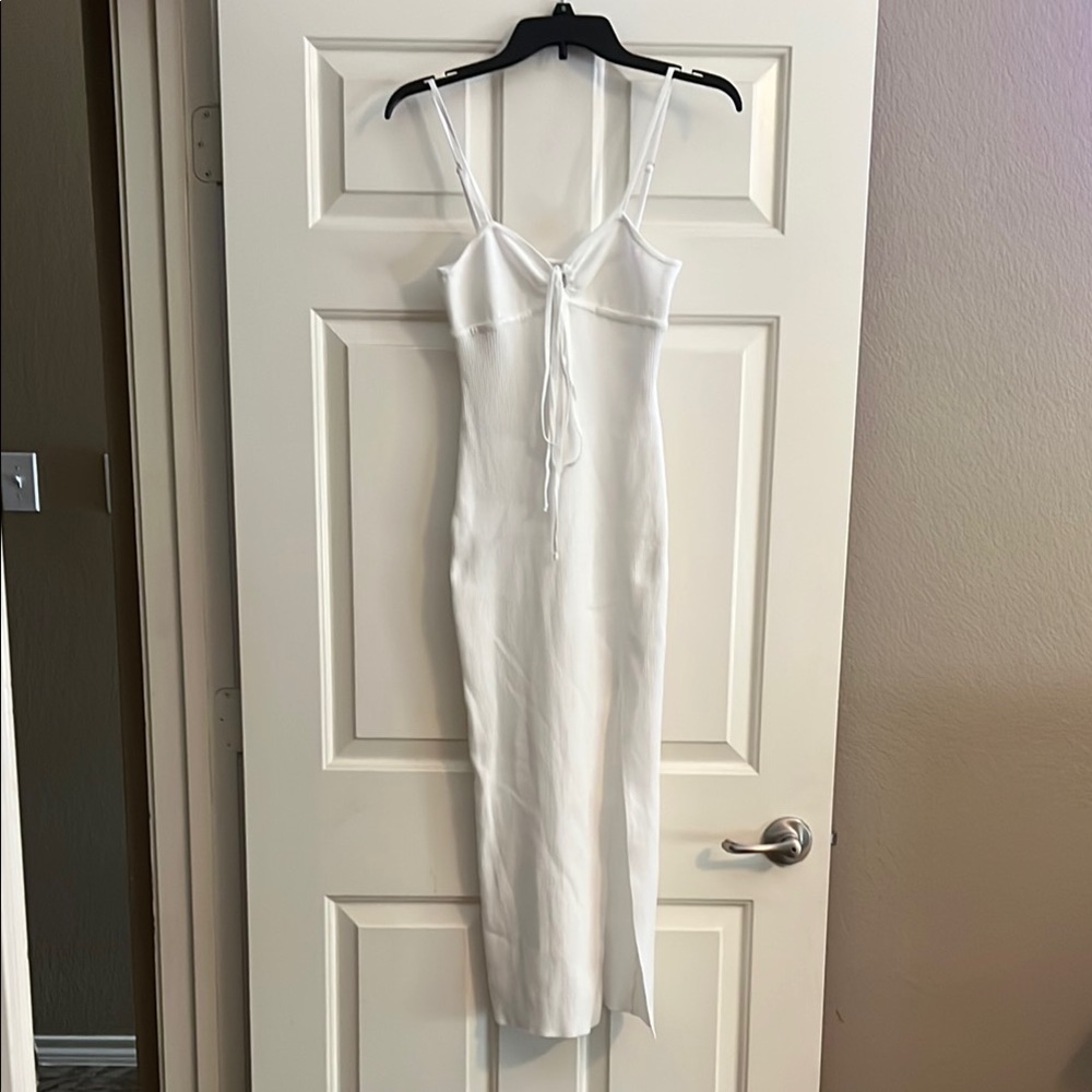 White Dress Split in Front